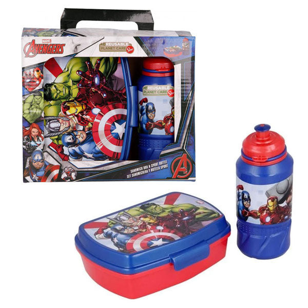 Avengers Sandwich Box and Bottle Set