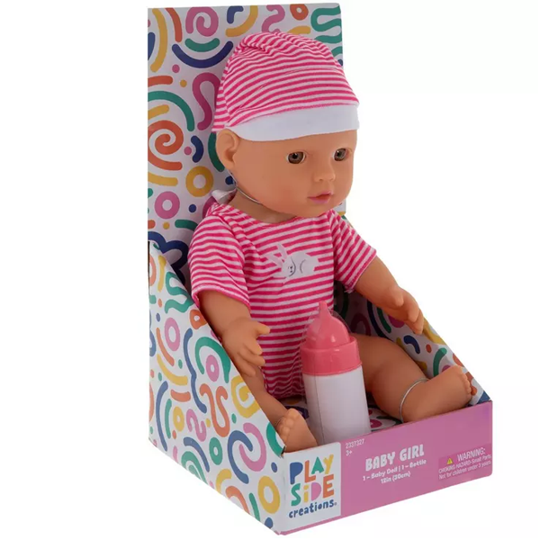Baby Girl Doll with Feeding Bottle