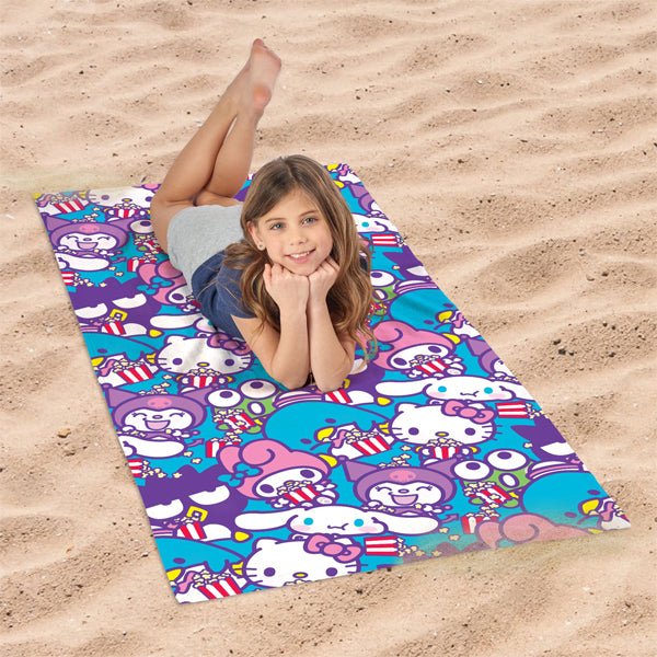 Hello Kitty Popcorn Party Microfiber Beach Towel