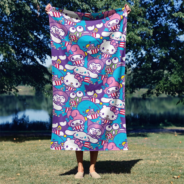 Hello Kitty Popcorn Party Microfiber Beach Towel
