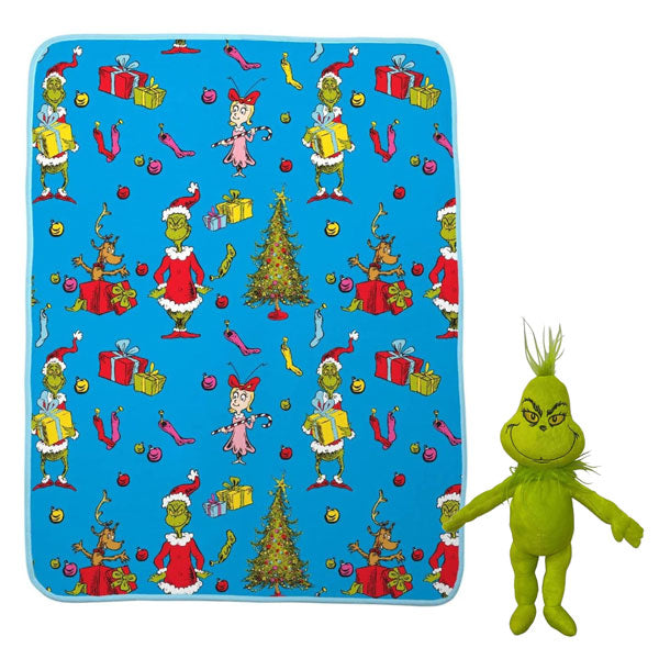 Grinch Plush and Blanket Set