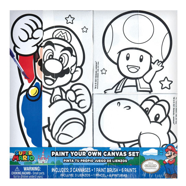 Super Mario Color your own Canvas Set