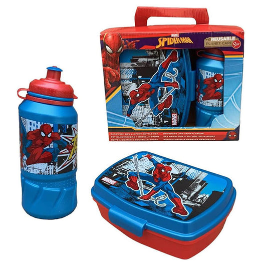 Spiderman Sandwich Box and Bottle Set